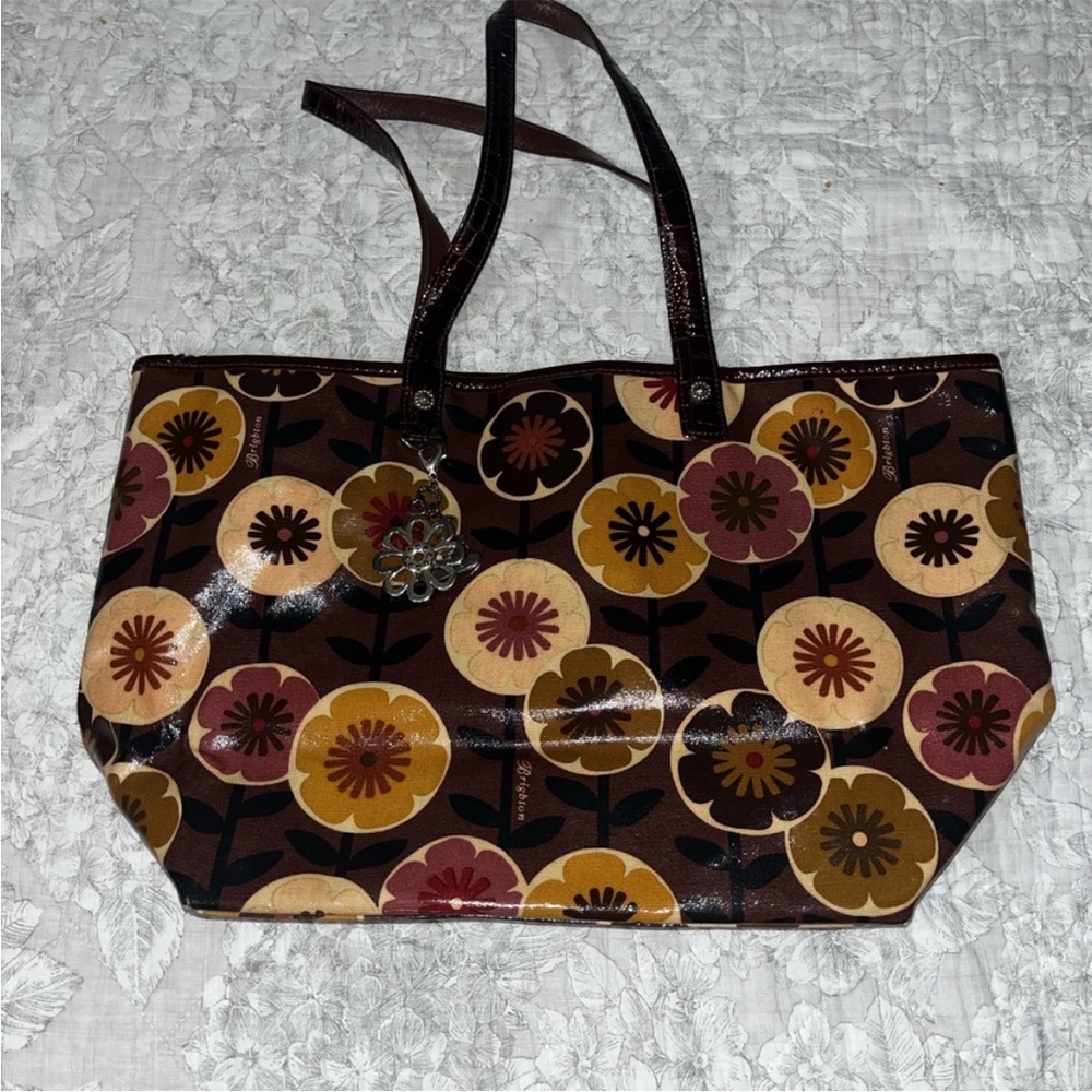 Brighton Brown and Yellow Floral Tote Bag